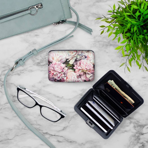 Monarque Armored Wallet, Peonies