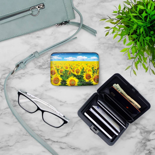 Monarque Armored Wallet, Sunflower Field