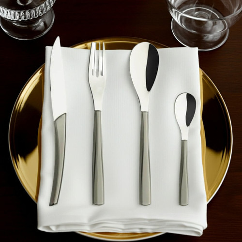 Degrenne Paris French Flatware Set, Quartz Collection, 24pcs,  Taupe