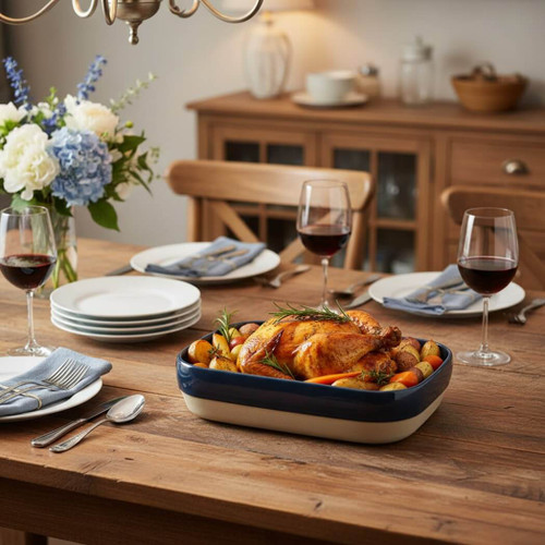 Degrenne Paris Bahia Medium  Oven Dish / Baker, Blue Stoneware