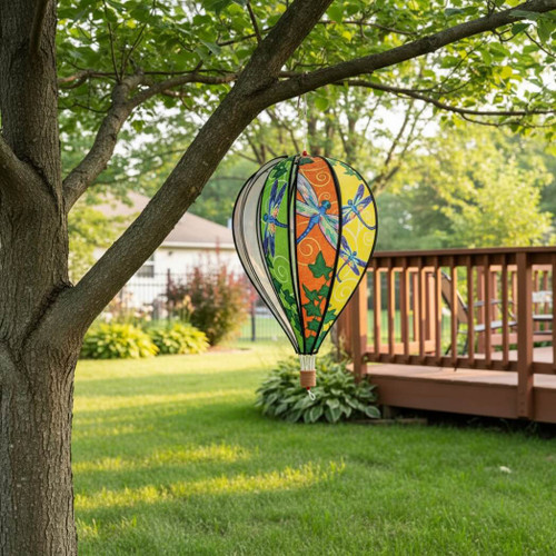 Premier Kites 22-in Hot Air Balloon Garden Spinner, Dragonflies