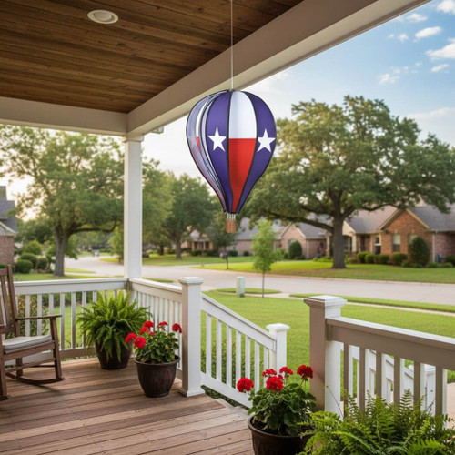 Premier Kites 22-in Hot Air Balloon Spinner, Texas Flag, Red, White, and Blue