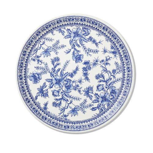 Coterie French Toile Large Paper Dinner Plates, Blue & White, 10 Pack