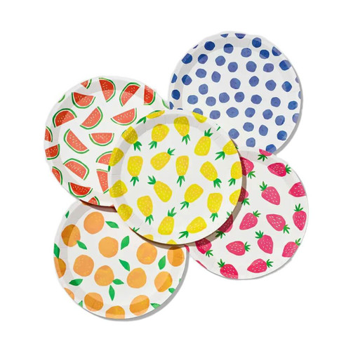 Coterie Fruit Punch Small 7" Paper Plates, Pack of 10, Assorted
