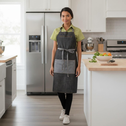 Chef Works Unisex Manhattan Bib Apron, Black