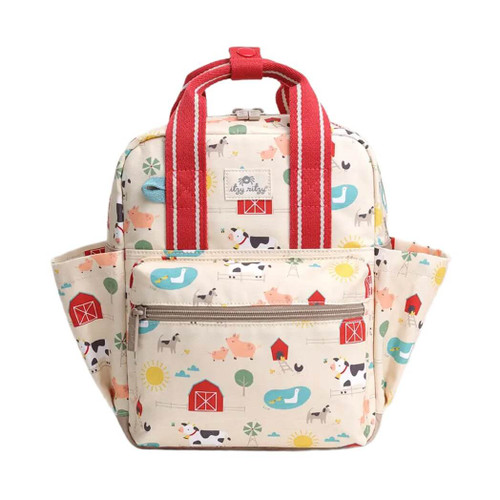 Itzy Ritzy Bag Toddler-Preschool Backpack, Farm Friends, Beige