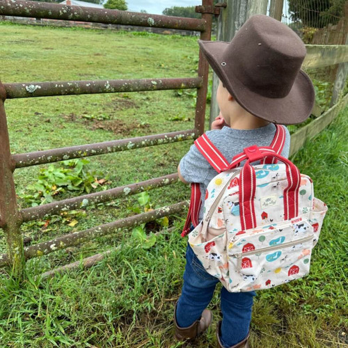 Itzy Ritzy Bag Toddler-Preschool Backpack, Farm Friends, Beige