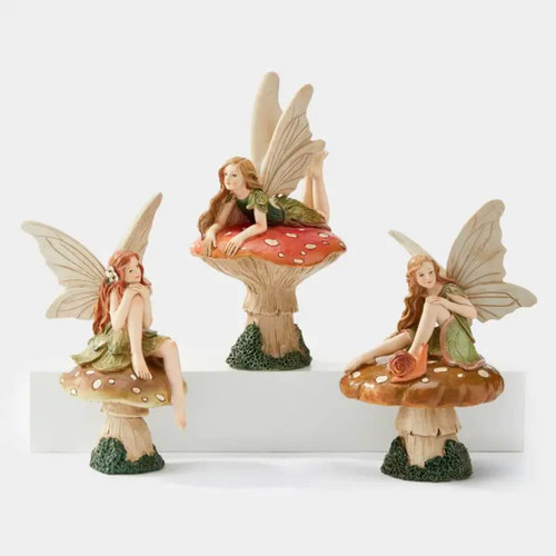 Maison Fairy On A Mushroom Figurine