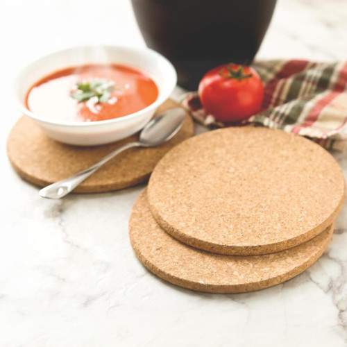 Fox Run Round Cork Trivets, Set of 3, 7.25"