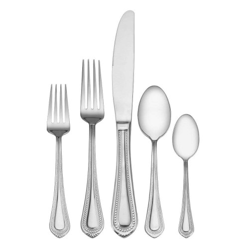 Mikasa Regent Bead 65 Piece Flatware Set, Service for 12, Stainless Steel