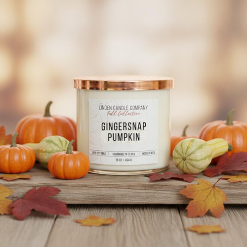 Linden Candle Company 16-oz Gingersnap Pumpkin Soy Candle