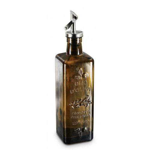 Grant Howard Olio Square Pro Glass Olive Oil Dispenser, 18-oz, Green