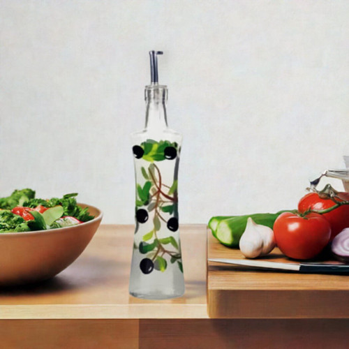 Grant Howard Hand Painted Olive Oil Dispenser Bottle Olives