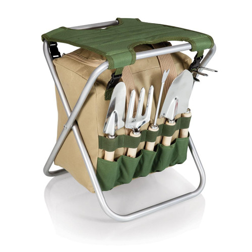 Picnic Time 5-Piece Garden Tool Set With Tote And Folding Seat