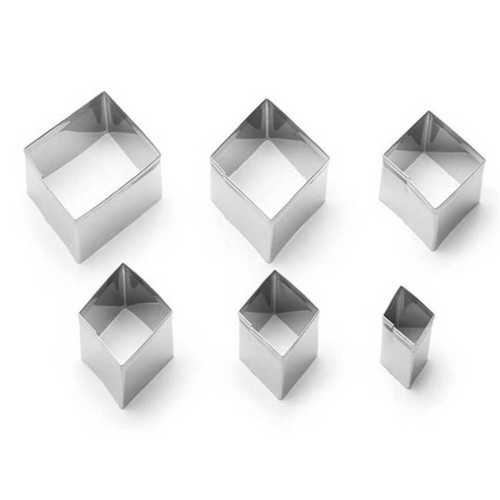 Fox Run 6 pc Stainless Steel Cookie Cutter Set, Diamonds