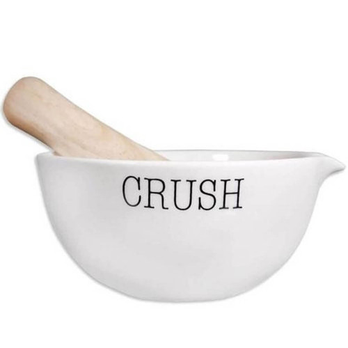 Home Essentials "Crush" Mortar with Wooden Pestle Home Essentials "Crush" Mortar with Wooden Pestle