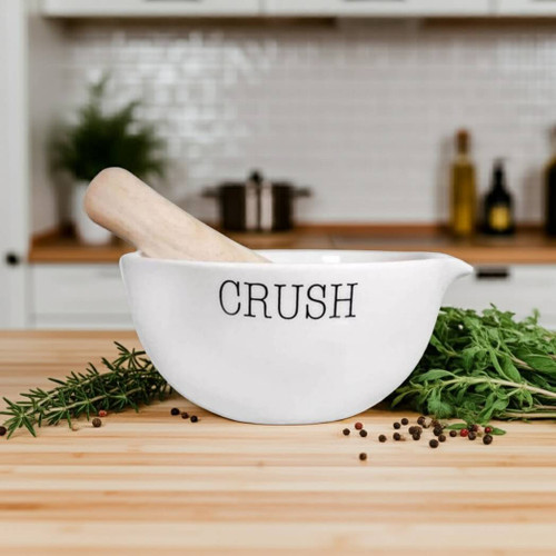 Home Essentials "Crush" Mortar with Wooden Pestle Home Essentials "Crush" Mortar with Wooden Pestle