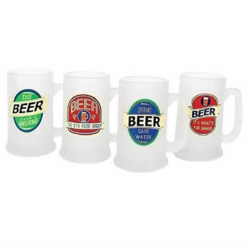 DEI Beer Sayings Steins, 5.5-Inch, Set of 4