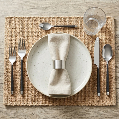 Hand-Forged Stainless Steel Silver Flatware Place-Setting