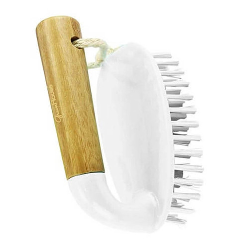Bamboo Scrub Brush, White, Green House Collection by Boston Warehouse