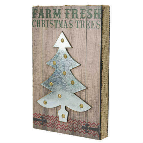 Boston Warehouse Fresh Farm Christmas Trees Wall Plaque