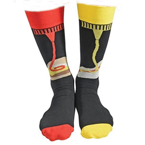 Snoozies Men's Splitz Novelty Dress Socks, Burgers & Dogs Snoozies Men's Splitz Novelty Dress Socks, Burgers & Dogs