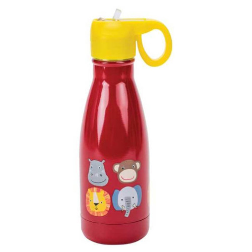 Cantini Kidz 10 Oz. Stainless Steel Sports Water Bottle, Zoo Animals 