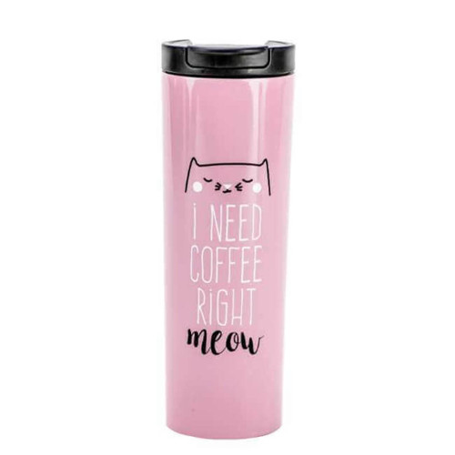 Boston Warehouse 16 Oz Travel Mug Coffee Right Meow 