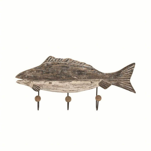 Foreside Home and Garden Wood Fish Wall Hook