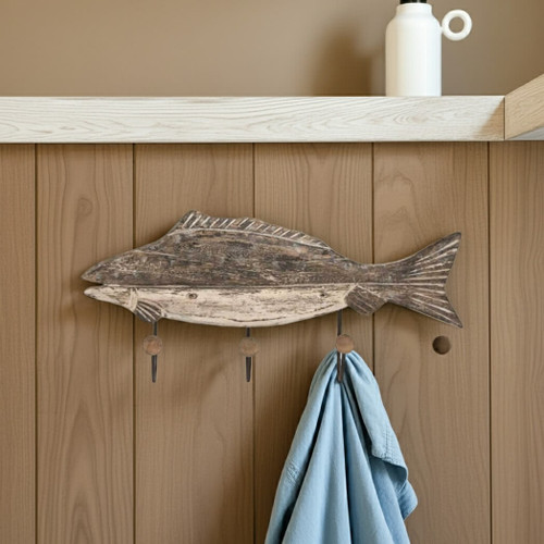 Foreside Home and Garden Wood Fish Wall Hook