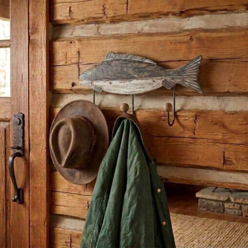 Foreside Home and Garden Wood Fish Wall Hook