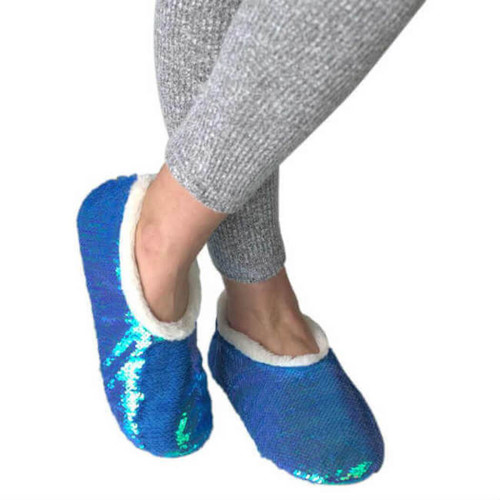 Oooh Yeah Flip Sequins Women's Slippers, Blue