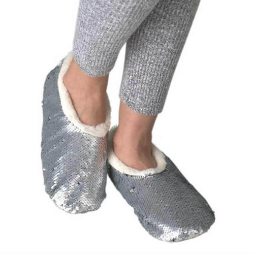 Oooh Yeah Flip Sequins Women's Slippers, Sliver