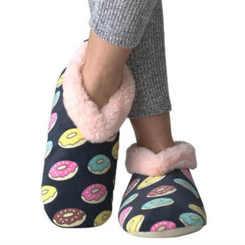 Oooh Yeah Socks OGZ Pattern Women's Slippers, Donuts