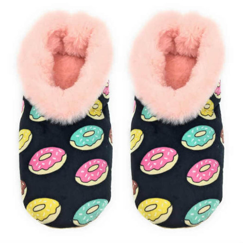 Oooh Yeah Socks OGZ Pattern Women's Slippers, Donuts
