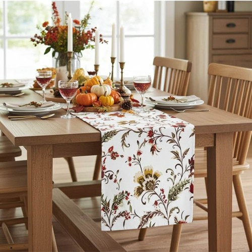 Esperanza Autumn Bloom Table Runner, 72 x 20 inches