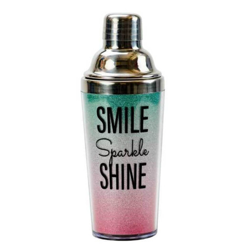 Smile Sparkle Shine Insulated Ombre 14-Oz Cocktail Shaker 
