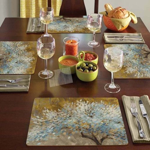 Cala Home Hardboard Cork-Back Placemats, Thousand Lifetimes, Set of 4