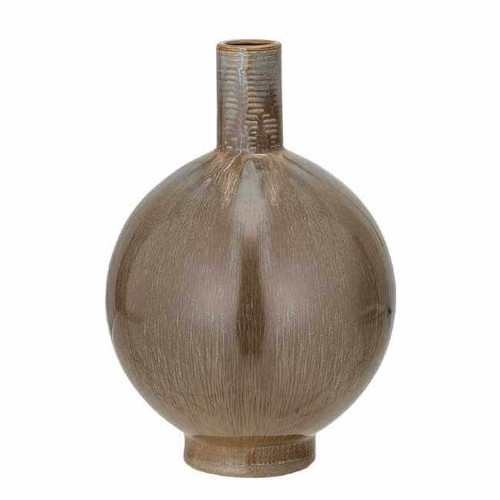 Stoneware Vase, Brown Reactive Glaze