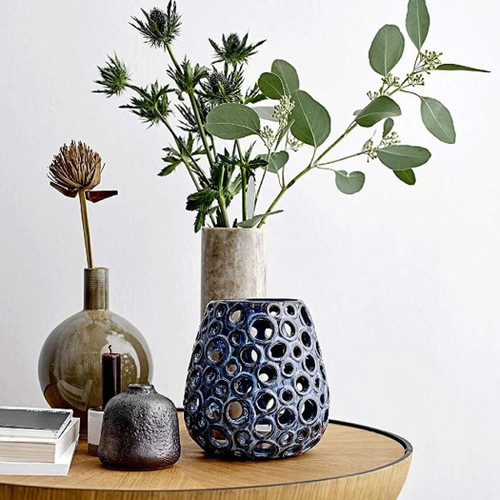Bloomingville Stoneware Vase, Brown Reactive Glaze, 8 inches tall