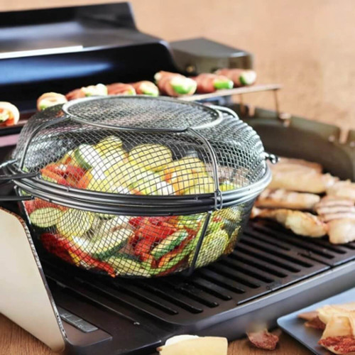 Jumbo Grill Basket and Skillet with Removable Handles Jumbo Grill Basket and Skillet with Removable Handles
