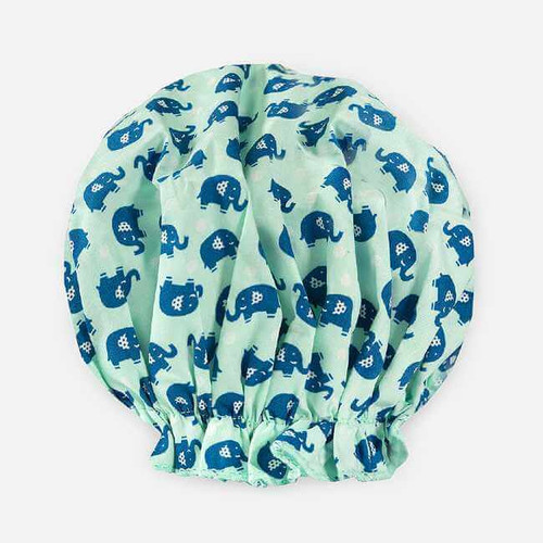 Spa Sister Elephant Print Bouffant Shower Cap  Spa Sister Elephant Print Bouffant Shower Cap