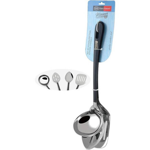 Grant Howard Mason Stainless Steel 13" Kitchen Utensils, Set of 4 Grant Howard Mason Stainless Steel 13" Kitchen Utensils, Set of 4