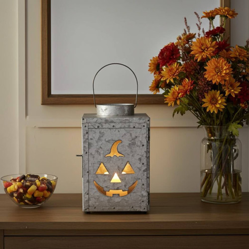 Allure Galvanized 8-in Halloween Lantern