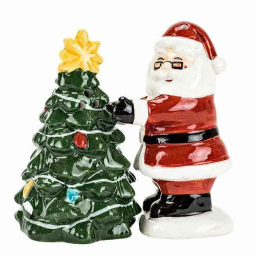  Boston Warehouse Salt & Pepper Shakers, Santa Tree
