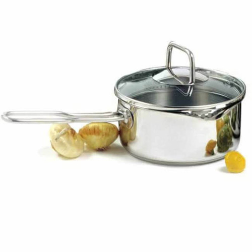 Norpro KRONA 1.5 Quart Vented Sauce Pan with Straining Lid, Stainless Steel Norpro KRONA 1.5 Quart Vented Sauce Pan with Straining Lid, Stainless Steel