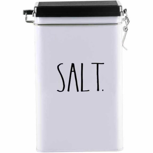 Rae Dunn Salt Tin with Metal Clamp Locking Lid Rae Dunn Salt Tin with Metal Clamp Locking Lid