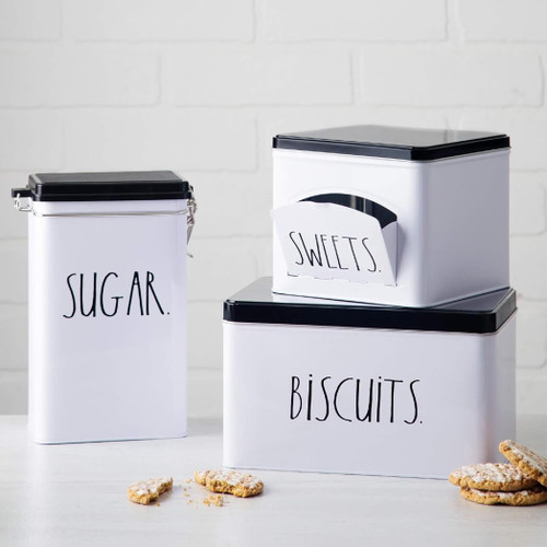 Rae Dunn Tin Storage Box, Biscuits