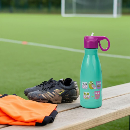 Cantini Kidz 10 Oz. Stainless Steel Sports Water Bottle, Owls