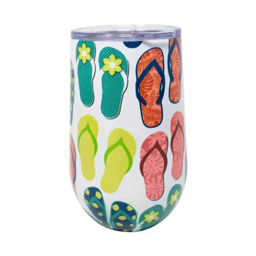 Boston Warehouse Stainless Steel Stemless Goblet, Flip Flops 